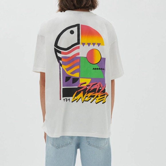 Pull & Bear Men’s STWD Collection Short Sleeve Tee - Made in Portugal - L - Picture 3 of 9